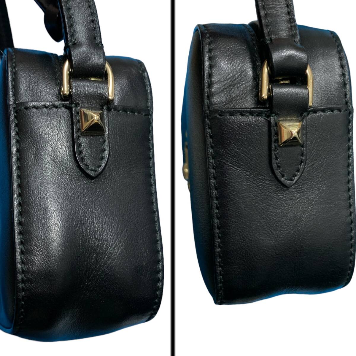 * б/у товар * Jimmy Choo JIMMY CHOO сумка на плечо микро JC Logo машина f кожа сумка для хранения иметь черный V66912NA