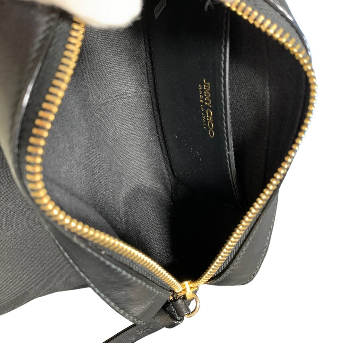 * б/у товар * Jimmy Choo JIMMY CHOO сумка на плечо микро JC Logo машина f кожа сумка для хранения иметь черный V66912NA