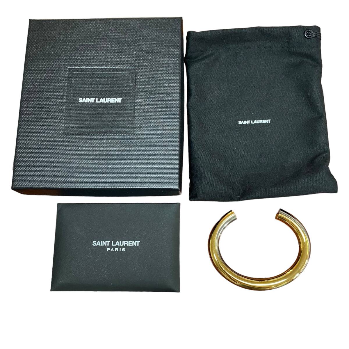 【中古品】YVES SAINT LAURENT イヴ・サンローラン バングル ブレスレット ゴールド レディースアクセサリー L68027RD