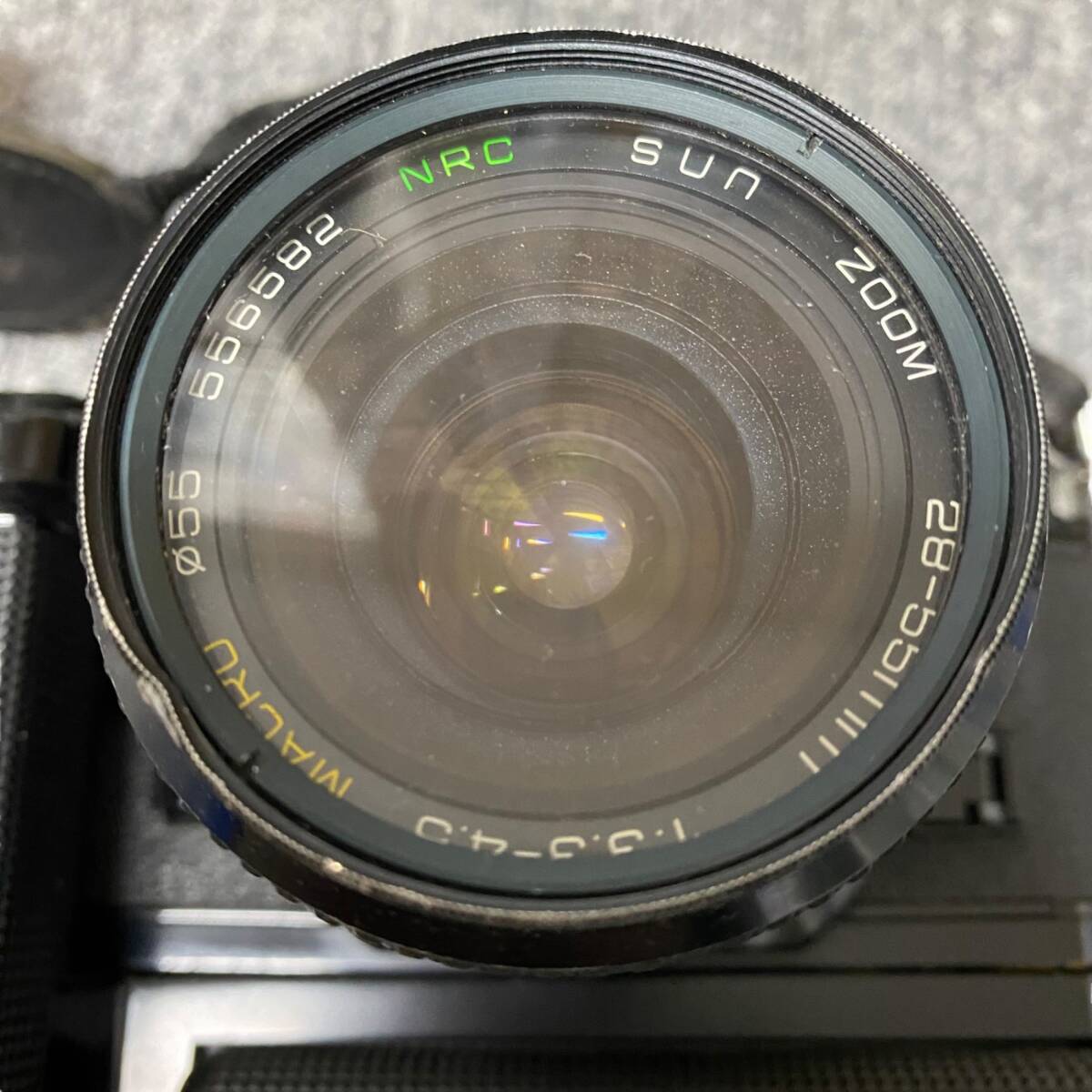 【ジャンク】Canon A-1 キャノン レンズ モータードライブ付 一眼カメラ 28-55mm 1:3.3-4.5 MACRO Φ55 kyL4798RO
