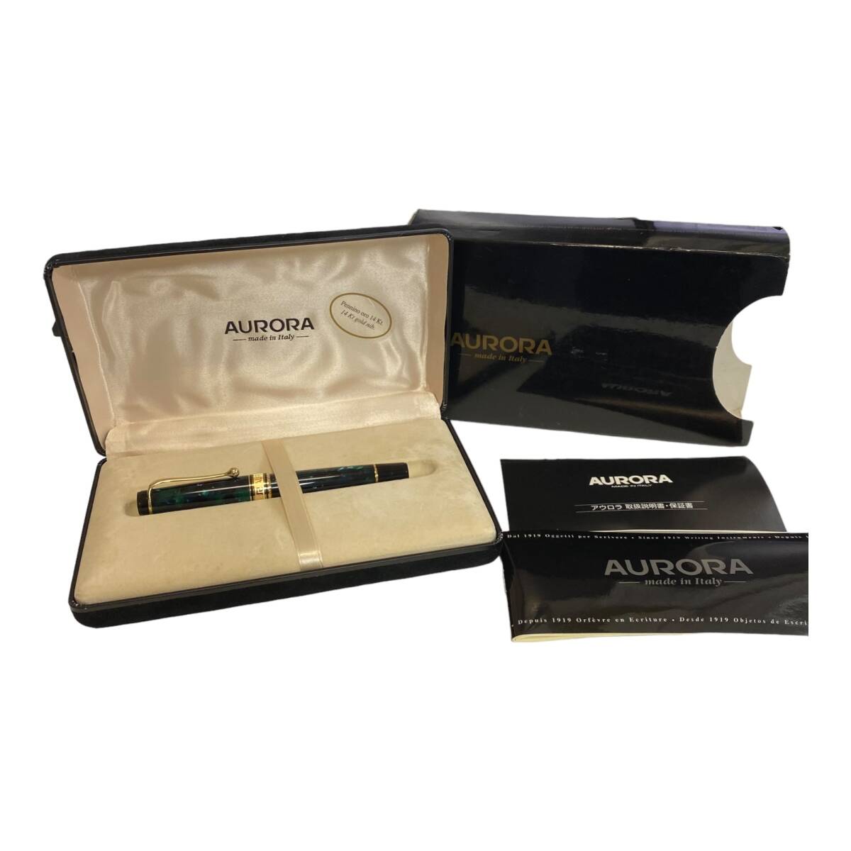 【中古品】AURORA アウロラ 萬年筆 オプティマ?クラシック No.996 ペン先14K 筆記未確認(rèn) 箱あり kyL10570RO