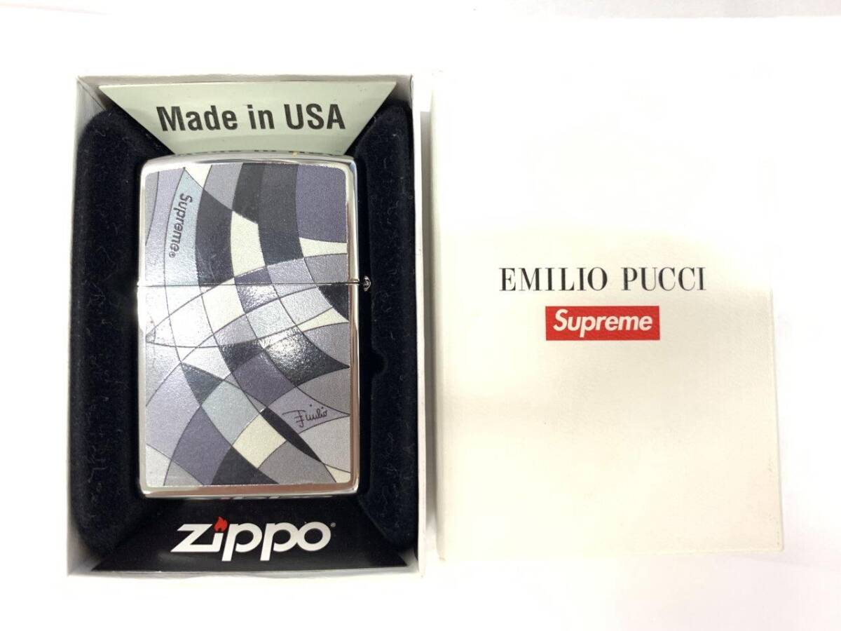 zippo ジッポー SUPREME シュプリーム×Emilio Pucci エミリオプッチ コラボ オイルライター 総柄 メンズ 火花確認済み 現状品 GIT44369