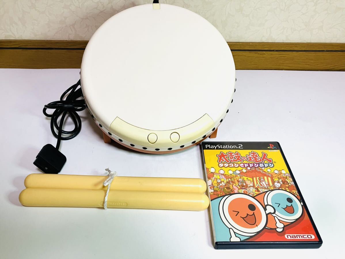 ナムコ 太鼓の達人 タタコン NPC-107 太鼓とバチ コントローラー ソフト タタコン ドドンがドン namco PS2 プレステ2  プレイステーション2(アクセサリ、周辺機器)｜売買されたオークション情報、 ゲーム