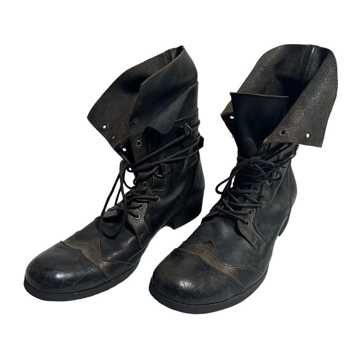 Y2K ブーツboot unknown ifsixwasnine goa lgb Japanese Label leather boots Y2K goa ifsixwasnine kmrii