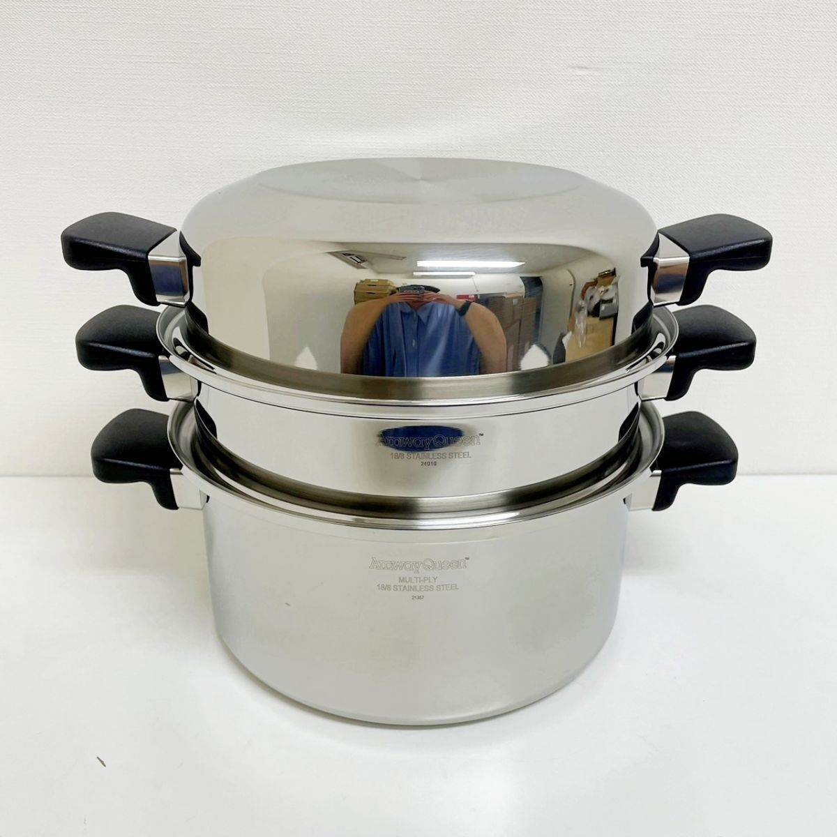 【中古】【美品/H0717-1】Amway/アムウェイ クィーン 6Lシチューパン セット 現行タイプ お鍋