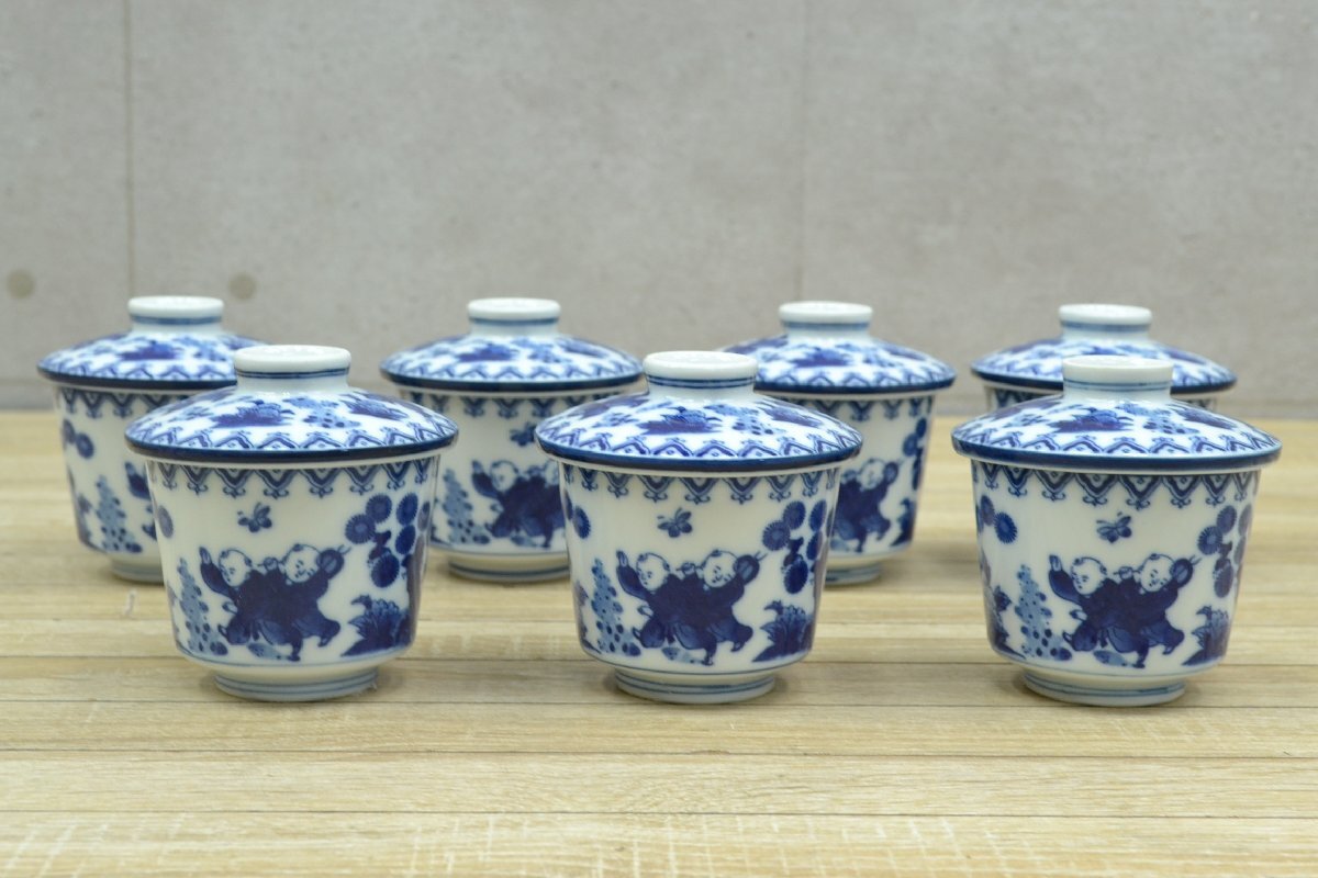 W712# Arita . Hagi обжиг в печи # стиль Nabeshima # чашка ..7 покупатель комплект # Tang . узор