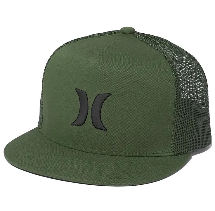 Hurley Icon Solid Flat Trucker Hat Cap Olive キャップ