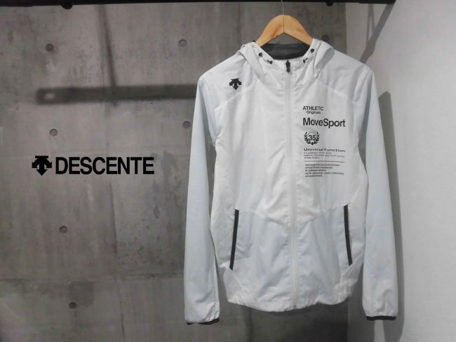 DESCENTE デサント MOVE SPORT ムーブスポーツ サンスクリーン フード付き ウォームアップジャケット L/パーカー/ホワイト/メンズ/DAT-3600