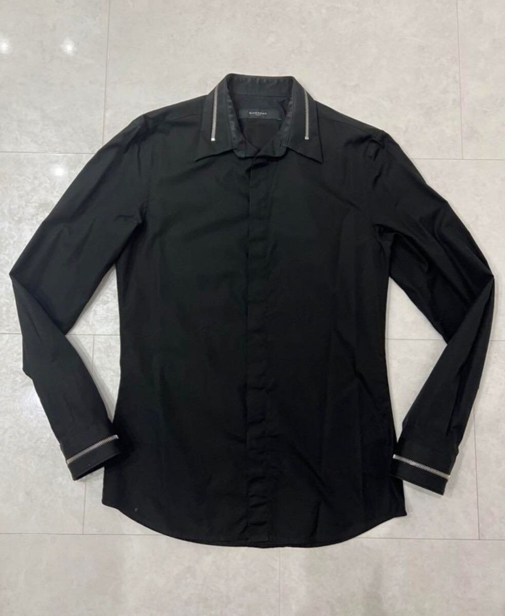 GIVENCHY　ブラック シャツ 長袖シャツ ジップ
