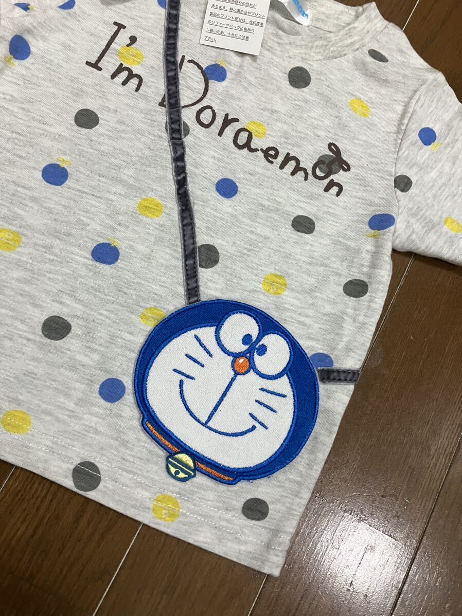 新品タグ付き☆ドラえもん☆ポシェット風(fēng)ポケット☆半袖Tシャツ☆90cm☆男の子女の子兼用