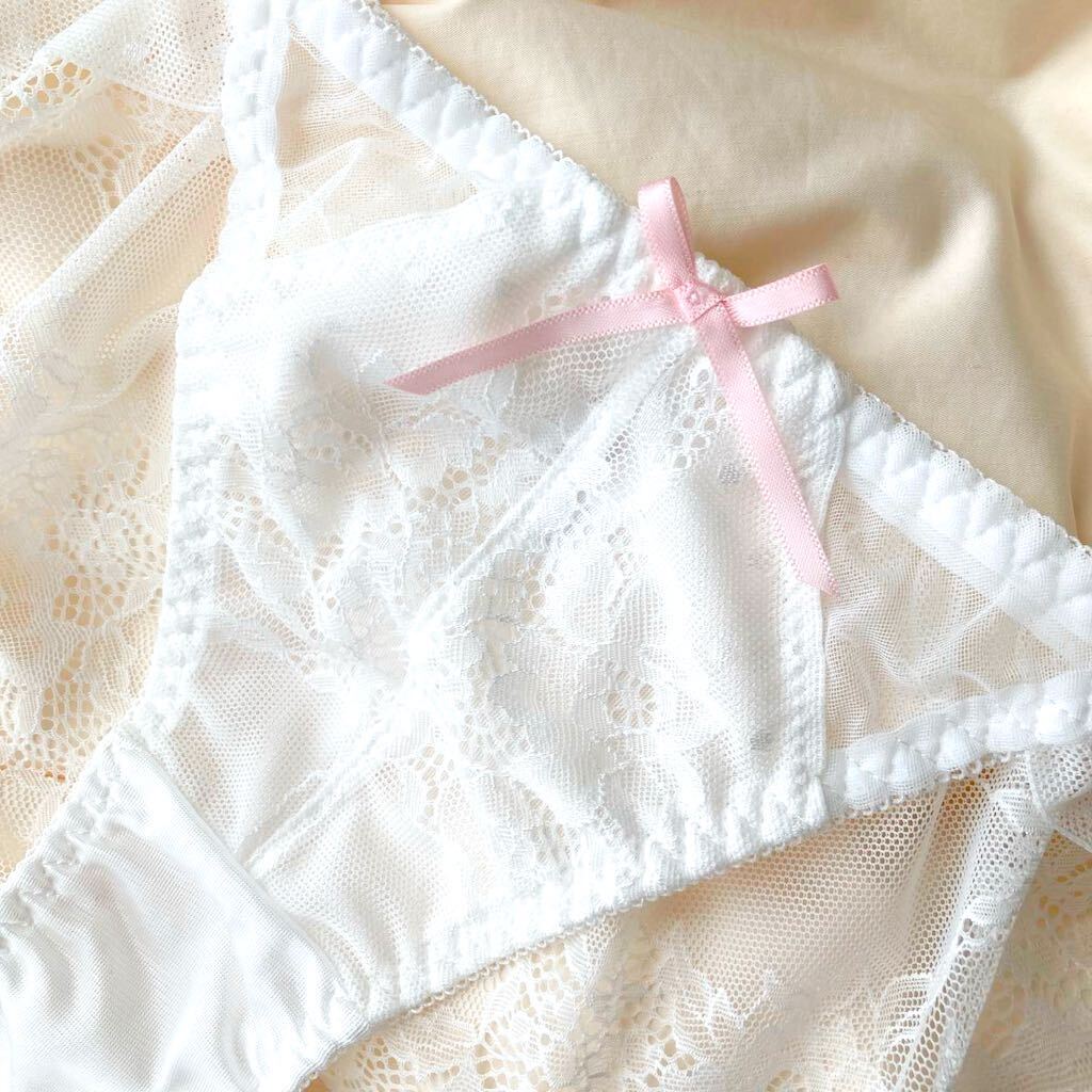 ロリ  pantie ショーツ パンティＭ 純白 フラワーレース透け スケスケ ロリータ ロリ つるつる ツルスベ 光沢つや ピンクりぼん  エロカワ(スタンダード)｜売買されたオークション情報、yahooの商品情報を ファッション