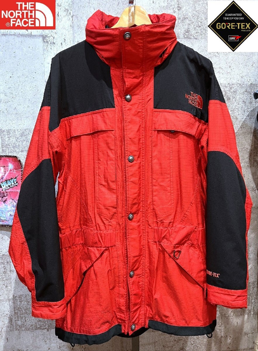 90'S ノースフェイス ゴアテックス マウンテンパーカー 赤黒 L THE NORTH FACE GORE-TEX ツートン スキー