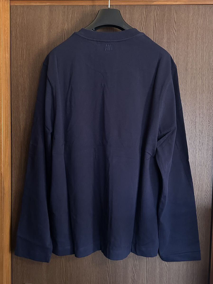 濃紺XL新品 AMI Paris グラフィック ロゴ ロング Tシャツ 濃紺XL新品 AMI Paris グラフィック ロゴ ロング Tシャツ