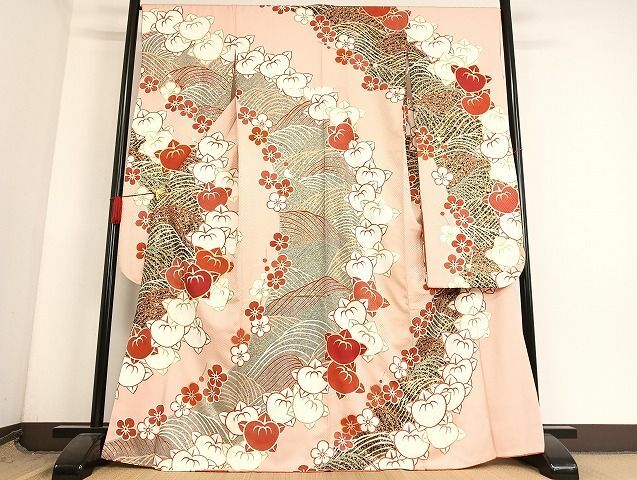 平和屋-こころ店□豪華振袖 駒刺繍 橘 槍梅 金彩 正絹 逸品 平和屋-こころ店□豪華振袖 駒刺繍 橘 槍梅 金彩 正絹 逸品