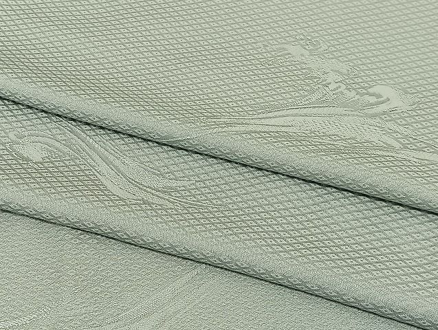 平和屋-こころ店■上質な色無地　単衣　立波地紋　千草鼠色　正絹　逸品　AAAJ2005Boa