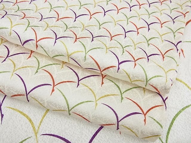 平和屋-こころ店■付下げ　単衣　芝　正絹　逸品　AAAI0328Ack