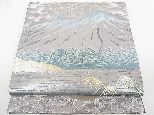 平和屋2◎六通柄袋帯　日本山河　秋趣　金銀糸　逸品　DAAF5821cf