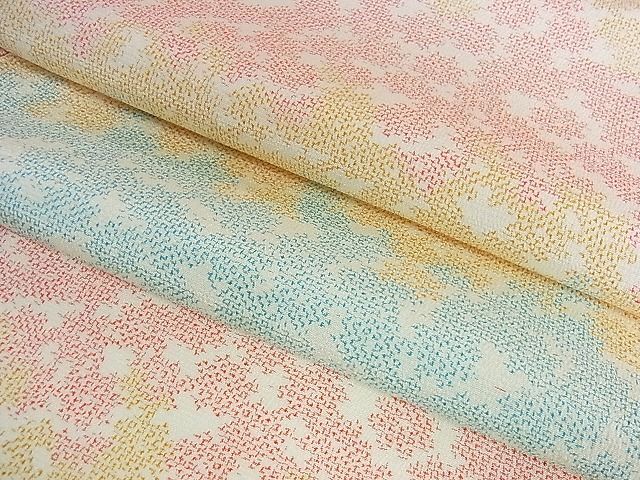 平和屋2■本塩沢　単衣　舞花文　逸品　DAAG2417ic