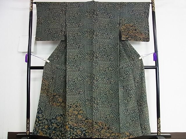 平和屋2■訪問着　単衣　更紗花文　逸品　DAAG2420ic