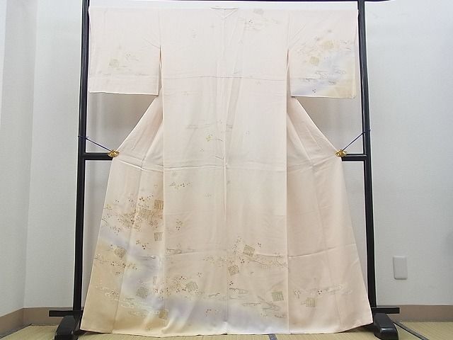 平和屋野田店■訪問着　駒刺繍　源氏香　暈し染め　金彩　逸品　BAAH2676hj