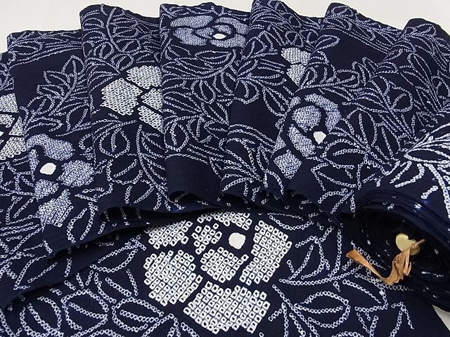 平和屋-こころ店■夏物　浴衣　有松鳴海絞り　反物　着尺　綿　逸品　未使用　AAAI9728Aay
