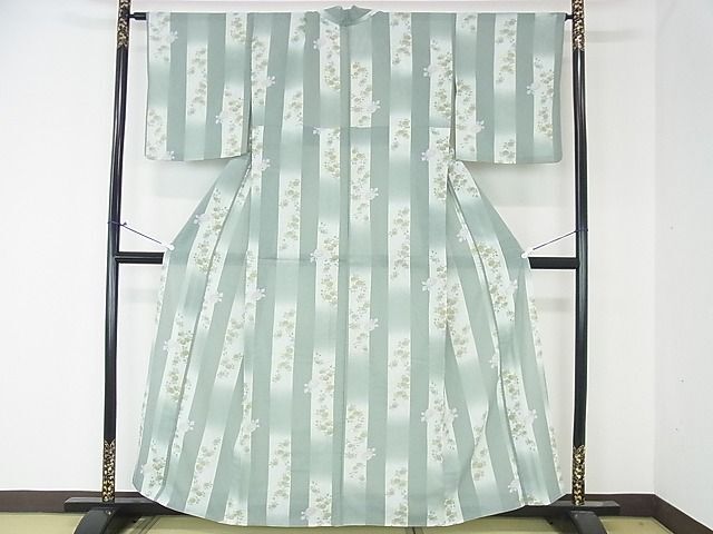 平和屋2■夏物　小紋・浴衣兼用　草花間道　洗える着物　DAAF7828op
