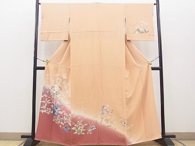 平和屋野田店■訪問着　友禅　草花文　暈し染め　逸品　BAAH1978hv