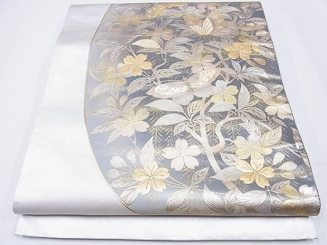 平和屋1■袋帯　螺鈿　花蝶文　金彩　逸品　CAAF4985hy