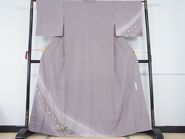 平和屋-こころ店■訪問着　作家物　茶道具　暈し染め　正絹　逸品　AAAJ3053Agk