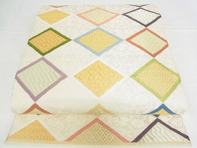 平和屋2■六通柄袋帯　唐織　花唐草菱文　金糸　逸品　DAAF8880sa