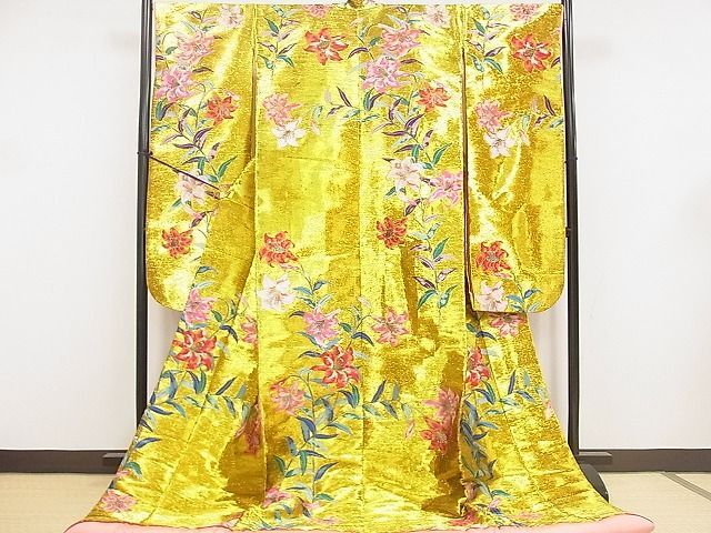 平和屋2■豪華色打掛　和装　婚礼　結婚式　花嫁　神社挙式　草花文　金銀糸　逸品　DAAA1148du