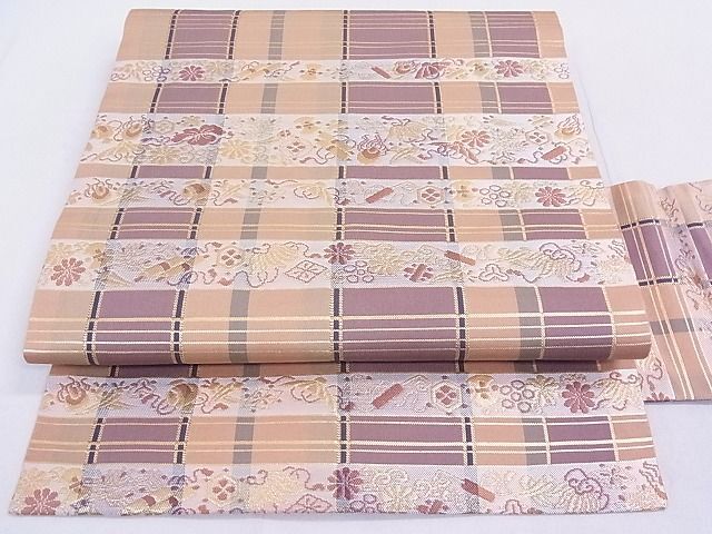 平和屋2◎九寸名古屋帯　宝尽くし　金糸　逸品　DAAG5715tw
