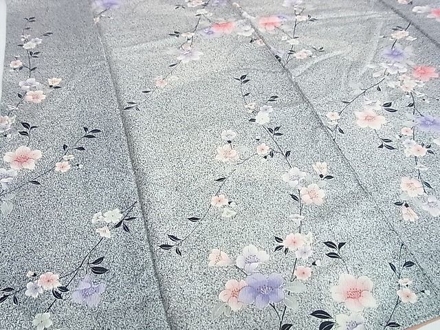 平和屋2■上質な小紋　草花文　金彩　逸品　DAAH0080ya