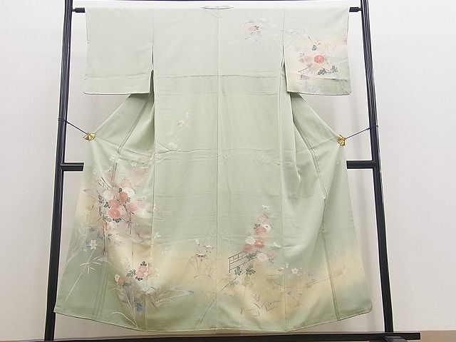 平和屋野田店■訪問着　渡橋花文　暈し染め　逸品　BAAH7739fc