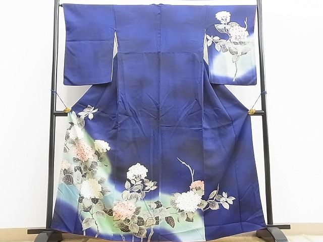 平和屋野田店■訪問着　紫陽花　暈し染め　逸品　BAAH9467jx