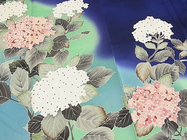 平和屋野田店■訪問着　紫陽花　暈し染め　逸品　BAAH9467jx