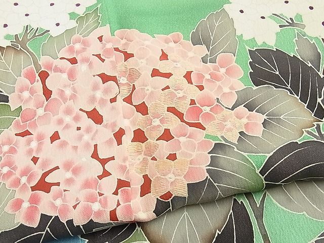 平和屋野田店■訪問着　紫陽花　暈し染め　逸品　BAAH9467jx