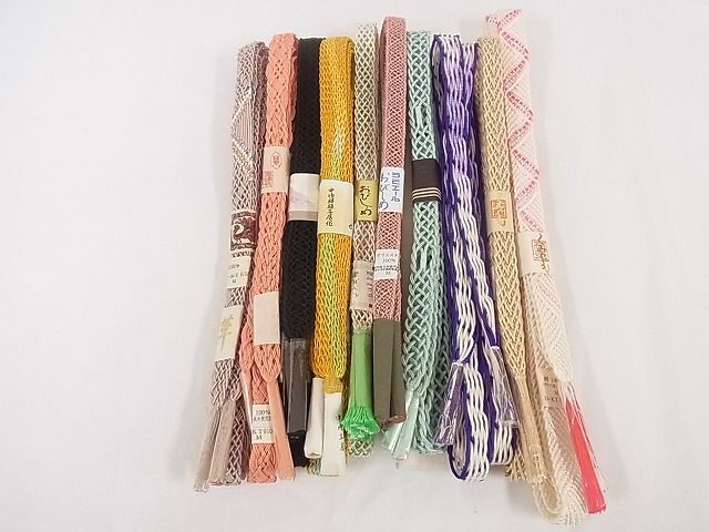平和屋2■夏物　和装小物　帯締め10本　全て未使用　くみひも　レース織　伊賀中内工房　逸品　未使用　DAAF9718zzz