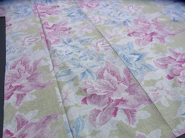 平和屋野田店■本場大島紬　7マルキ　草花文　逸品　BAAH9440jx