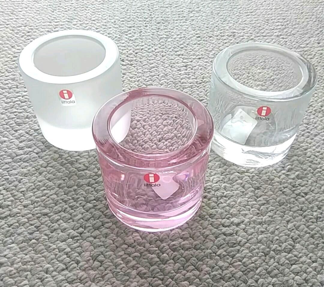 新品★廃盤　ペールピンク　KIVI　イッタラ　クリア　フロスト　3個セット