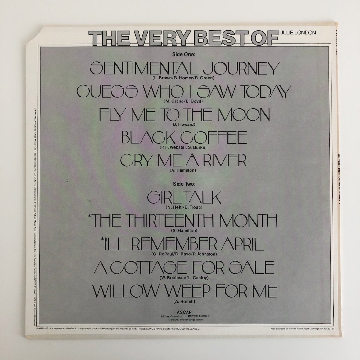 LP/ JULIE LONDON / THE VERY BEST OF JULIE LONDON / ジュリー LP/ JULIE LONDON / THE VERY BEST OF JULIE LONDON / ジュリー