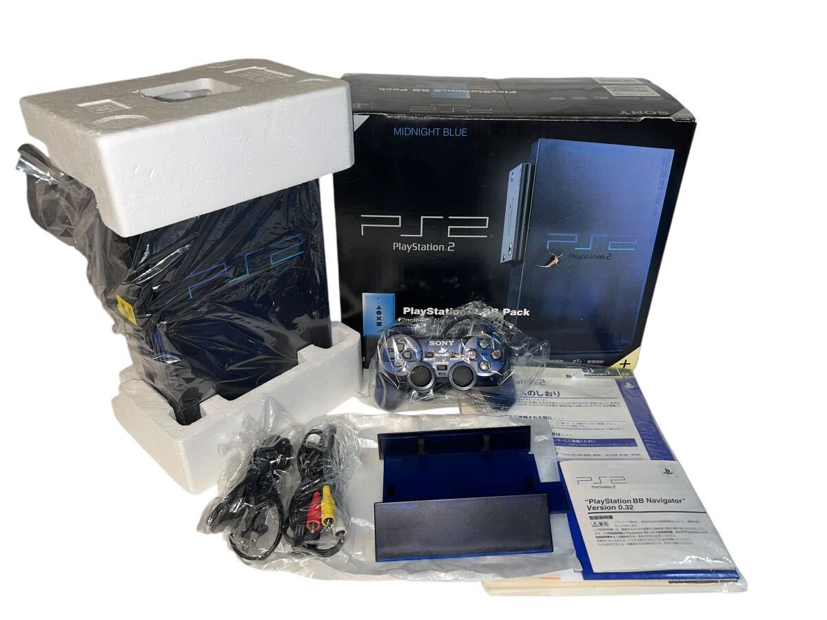 ps2 本体　PlayStation2 ミッドナイトブルー BB PACK scph-50000