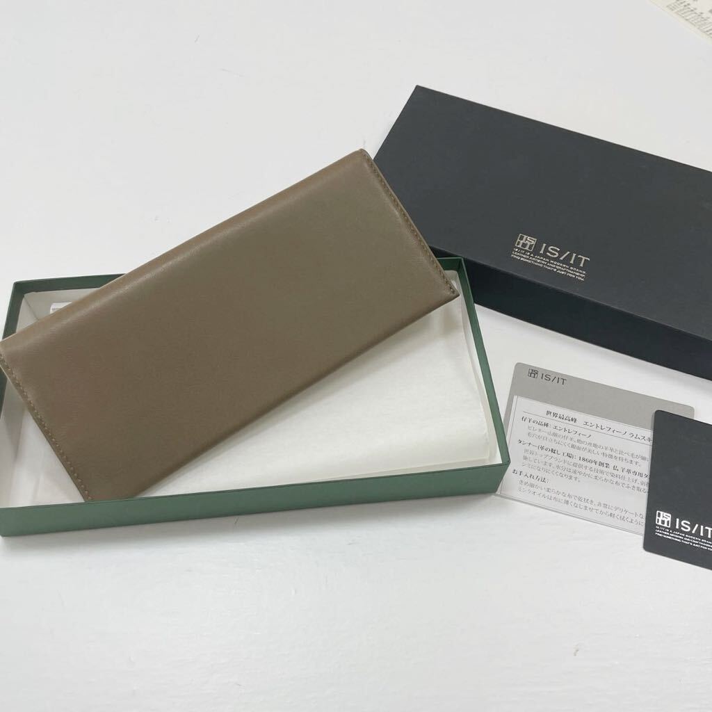 新品箱付 イズイット 長財布 トープ 定価税込30,800円 エントレフィーノラムスキン 934604