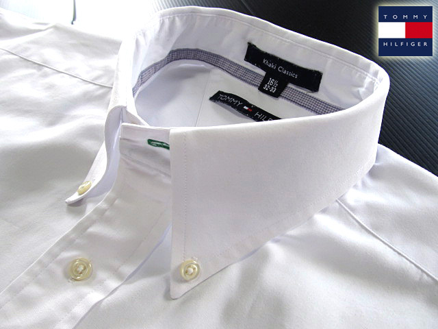 ★美品 トミーヒルフィガー TOMMY HILFIGER ボタンダウンシャツ 長袖 Lサイズ 希少品 トミープレミアム・ホワイト