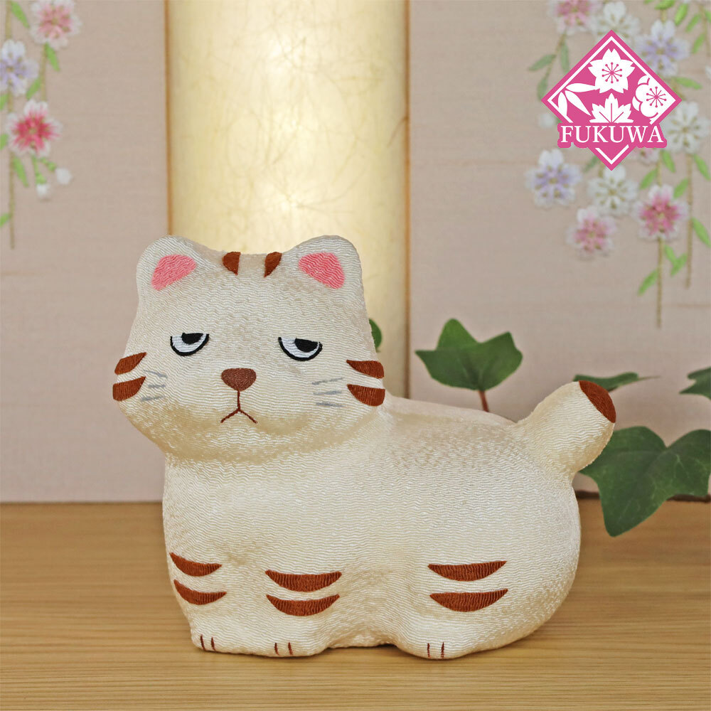 猫 置物 開運 縁起物(ボス猫 トラ 40-861B-84)猫の置物 とら猫 おしゃれ リュウコドウ