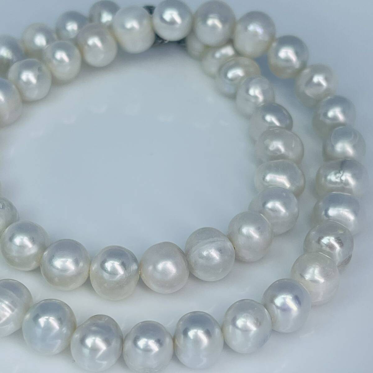 ★パールネックレス 真珠 シルバー刻印 鑑定書付 本真珠 パール シルバー刻印 ネックレス ホワイト系 ラウンド