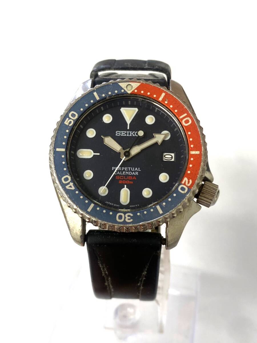 SEIKO セイコー スキューバ パーペチュアルカレンダー SCUBA 200m 8F35-00A0 メンズ クォーツ 腕時計 デイト 未稼働 yh071505