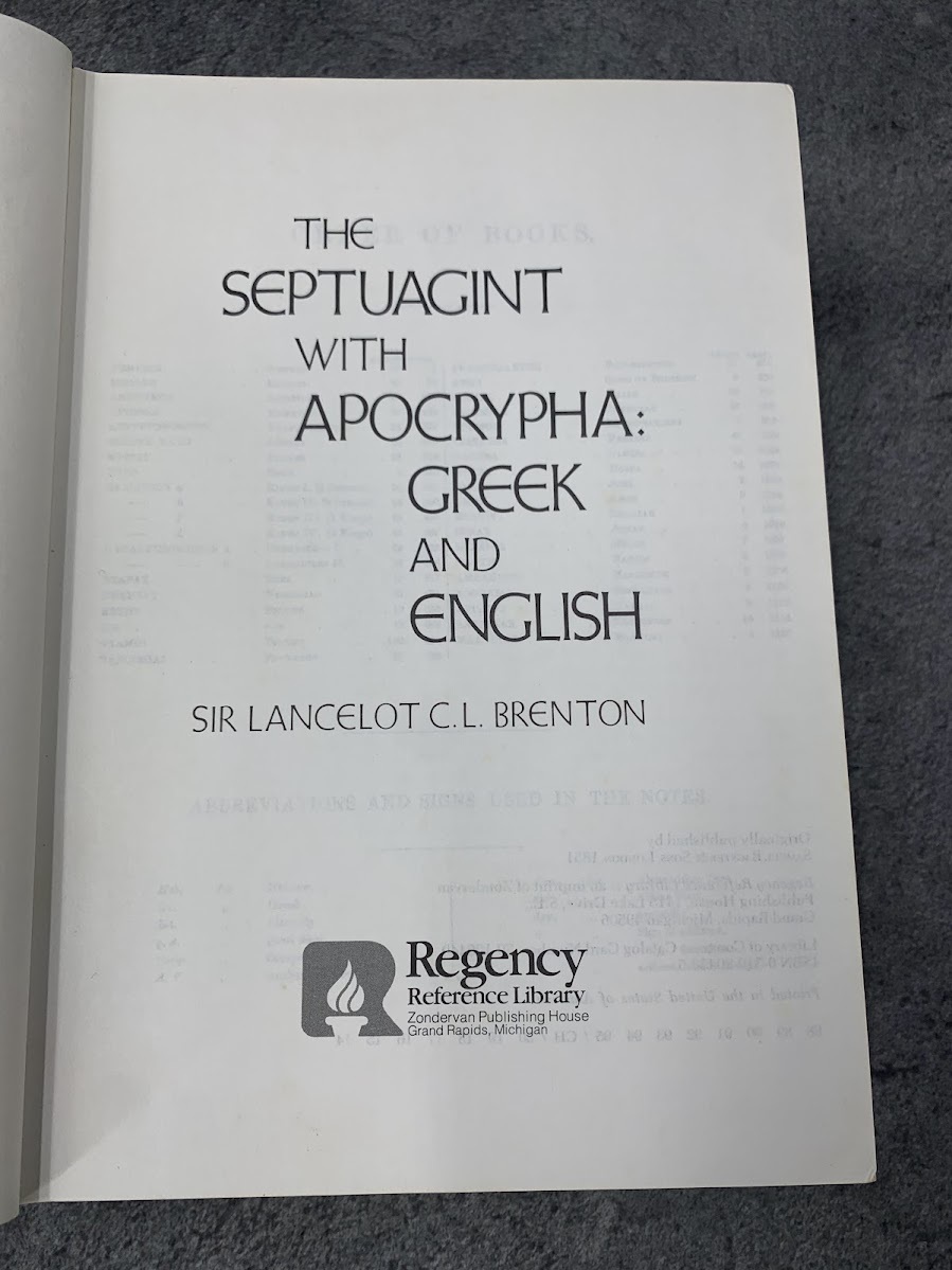 五十人訳聖書外典付 ギリシャ語と英語 Septuagint With 五十人訳聖書外典付 ギリシャ語と英語 Septuagint With