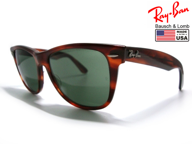 Vintage B&L RayBan WAYFARER 2 USAボシュロムG15 芯無アメリカ製ウェイファーラ茶トータスBLべっ甲カラ柄ブラウン サングラスⅡ米国メンズ