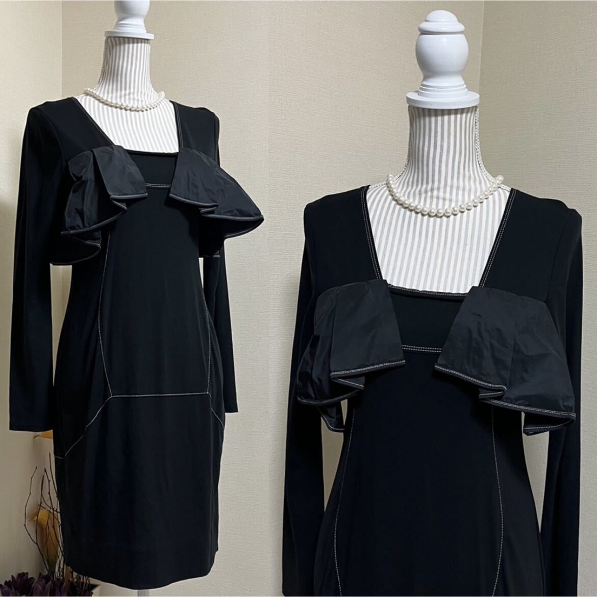 HIROKO KOSHINO ヒロココシノ 定価5 9万 ワンピース 黒 M 前後 HIROKO KOSHINO ヒロココシノ 定価5 9万 ワンピース 黒 M 前後